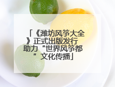 《潍坊风筝大全》正式出版发行 助力“世界风筝都”文化传播