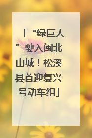 “绿巨人”驶入闽北山城！松溪县首迎复兴号动车组