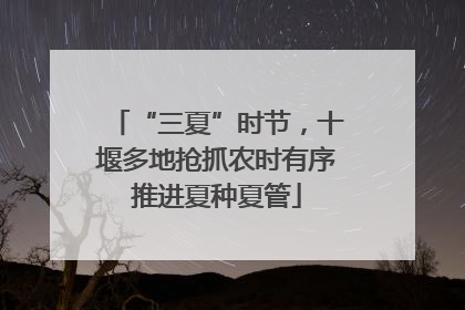 “三夏”时节，十堰多地抢抓农时有序推进夏种夏管