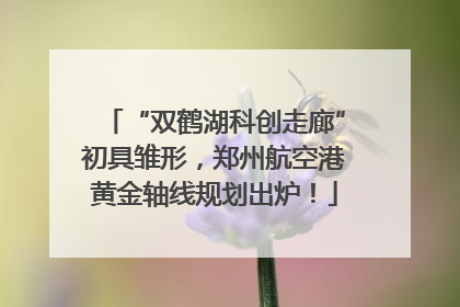 “双鹤湖科创走廊”初具雏形，郑州航空港黄金轴线规划出炉！