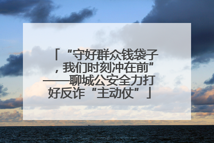 “守好群众钱袋子，我们时刻冲在前”——聊城公安全力打好反诈“主动仗”