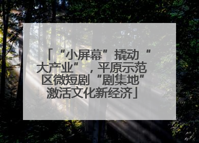 “小屏幕”撬动“大产业”，平原示范区微短剧“剧集地”激活文化新经济