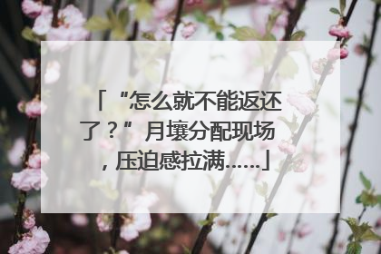 “怎么就不能返还了？”月壤分配现场，压迫感拉满……