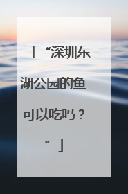 “深圳东湖公园的鱼可以吃吗？”