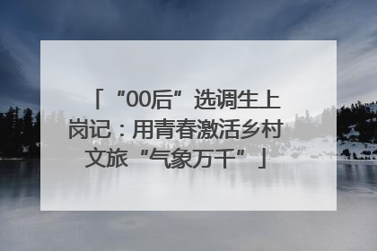 “00后”选调生上岗记：用青春激活乡村文旅“气象万千”