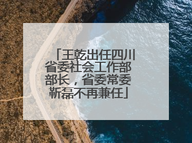 王乾出任四川省委社会工作部部长，省委常委靳磊不再兼任