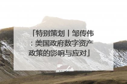 特别策划丨邹传伟：美国政府数字资产政策的影响与应对