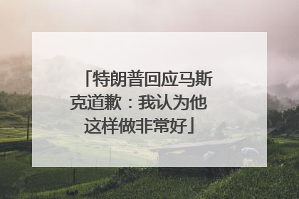 特朗普回应马斯克道歉：我认为他这样做非常好