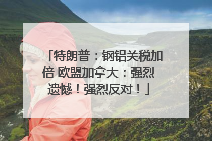 特朗普：钢铝关税加倍 欧盟加拿大：强烈遗憾！强烈反对！