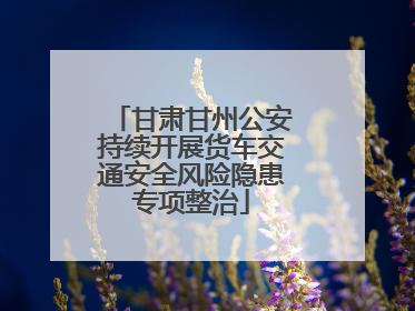 甘肃甘州公安持续开展货车交通安全风险隐患专项整治