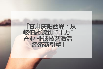 甘肃庆阳西峰：从岐伯药袋到“千万”产业 非遗技艺激活经济新引擎