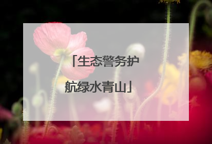 生态警务护航绿水青山
