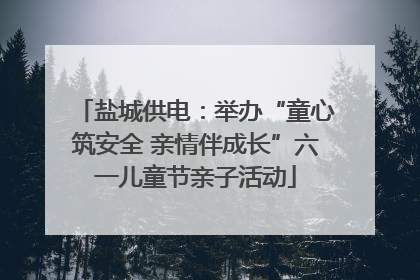 盐城供电：举办“童心筑安全 亲情伴成长”六一儿童节亲子活动