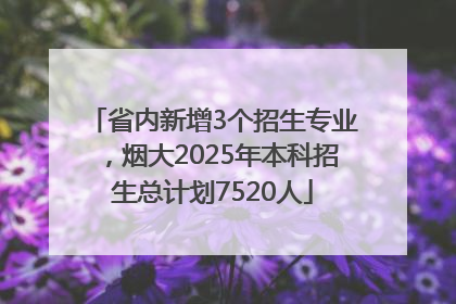 省内新增3个招生专业，烟大2025年本科招生总计划7520人