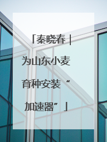 秦晓春｜为山东小麦育种安装“加速器”