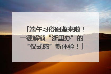 端午习俗图鉴来啦！一键解锁“浙里办”的“仪式感”新体验！