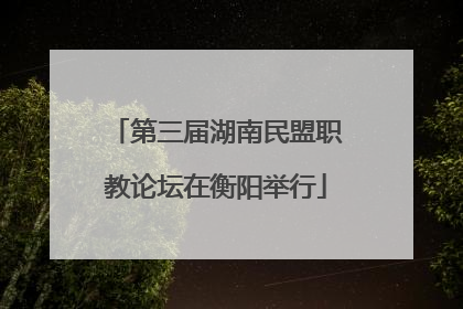 第三届湖南民盟职教论坛在衡阳举行