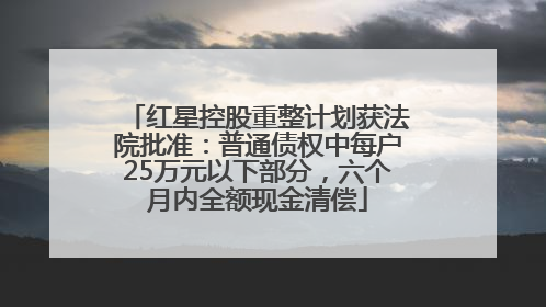 红星控股重整计划获法院批准：普通债权中每户25万元以下部分，六个月内全额现金清偿