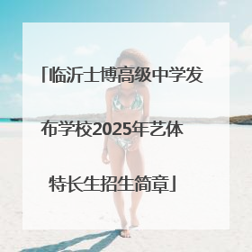 临沂士博高级中学发布学校2025年艺体特长生招生简章