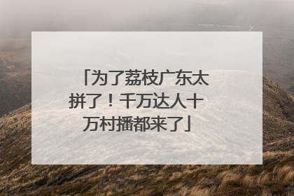 为了荔枝广东太拼了！千万达人十万村播都来了