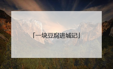一块豆腐进城记