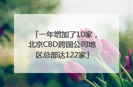 一年增加了10家，北京CBD跨国公司地区总部达122家