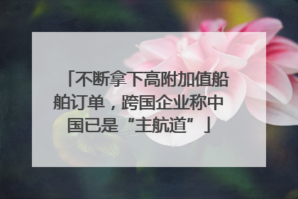 不断拿下高附加值船舶订单，跨国企业称中国已是“主航道”