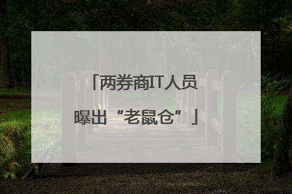 两券商IT人员曝出“老鼠仓”