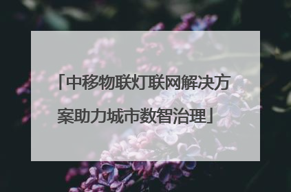中移物联灯联网解决方案助力城市数智治理