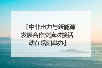 中非电力与新能源发展合作交流对接活动在岳阳举办