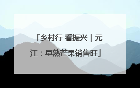 乡村行 看振兴｜元江：早熟芒果销售旺