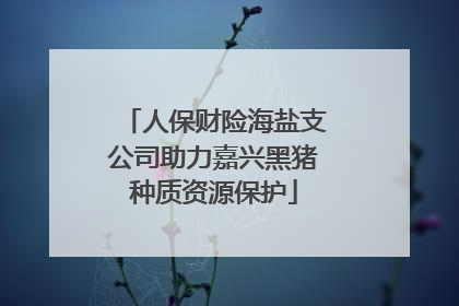 人保财险海盐支公司助力嘉兴黑猪种质资源保护