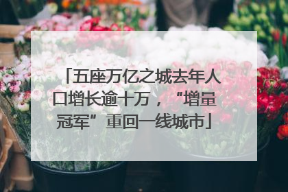 五座万亿之城去年人口增长逾十万，“增量冠军”重回一线城市