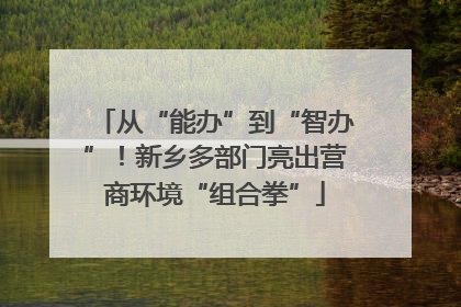 从“能办”到“智办”！新乡多部门亮出营商环境“组合拳”