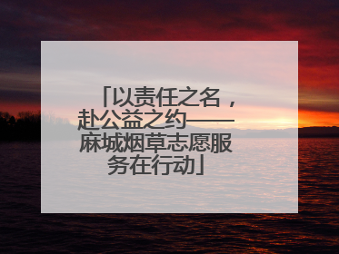 以责任之名，赴公益之约——麻城烟草志愿服务在行动