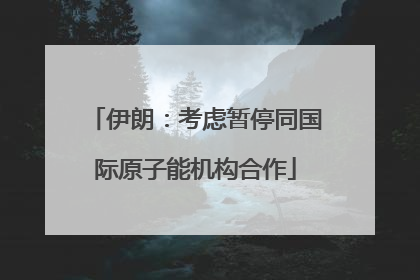 伊朗：考虑暂停同国际原子能机构合作