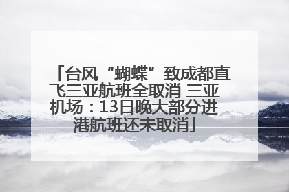 台风“蝴蝶”致成都直飞三亚航班全取消 三亚机场：13日晚大部分进港航班还未取消