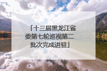十三届黑龙江省委第七轮巡视第二批次完成进驻
