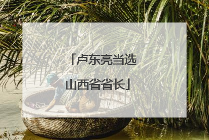 卢东亮当选山西省省长