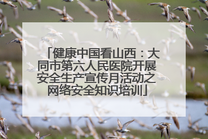 健康中国看山西：大同市第六人民医院开展安全生产宣传月活动之网络安全知识培训