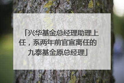 兴华基金总经理助理上任，系两年前官宣离任的九泰基金原总经理