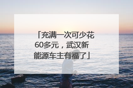 充满一次可少花60多元，武汉新能源车主有福了