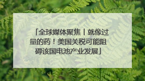 全球媒体聚焦丨就像过量的药！美国关税可能阻碍该国电池产业发展