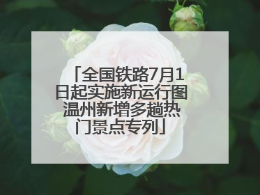 全国铁路7月1日起实施新运行图 温州新增多趟热门景点专列