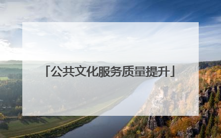公共文化服务质量提升