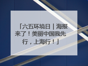 六五环境日｜海报来了！美丽中国我先行，上海行！