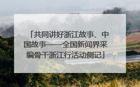 共同讲好浙江故事、中国故事——全国新闻界采编骨干浙江行活动侧记