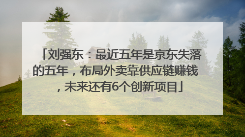刘强东：最近五年是京东失落的五年，布局外卖靠供应链赚钱，未来还有6个创新项目