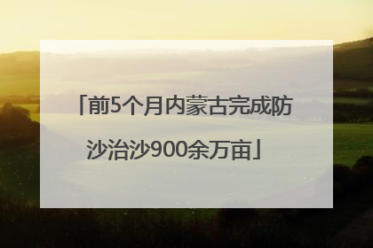 前5个月内蒙古完成防沙治沙900余万亩