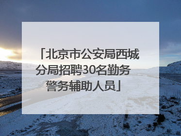 北京市公安局西城分局招聘30名勤务警务辅助人员